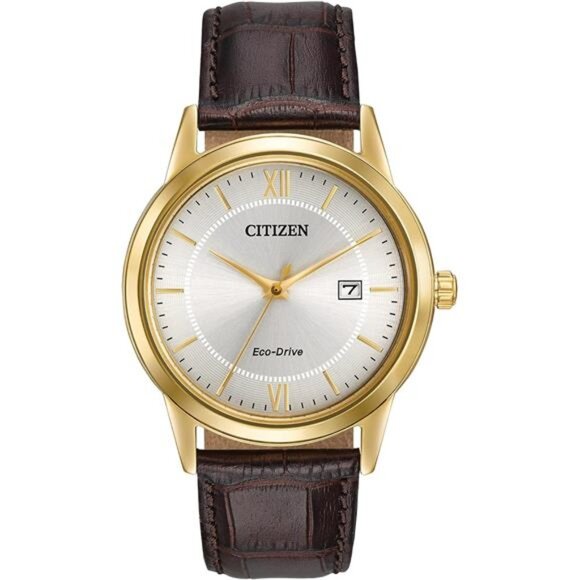 Citizen Men's Classic Eco-Drive Leather Strap Watch, 3-Hand Date - Picture 1 of 7